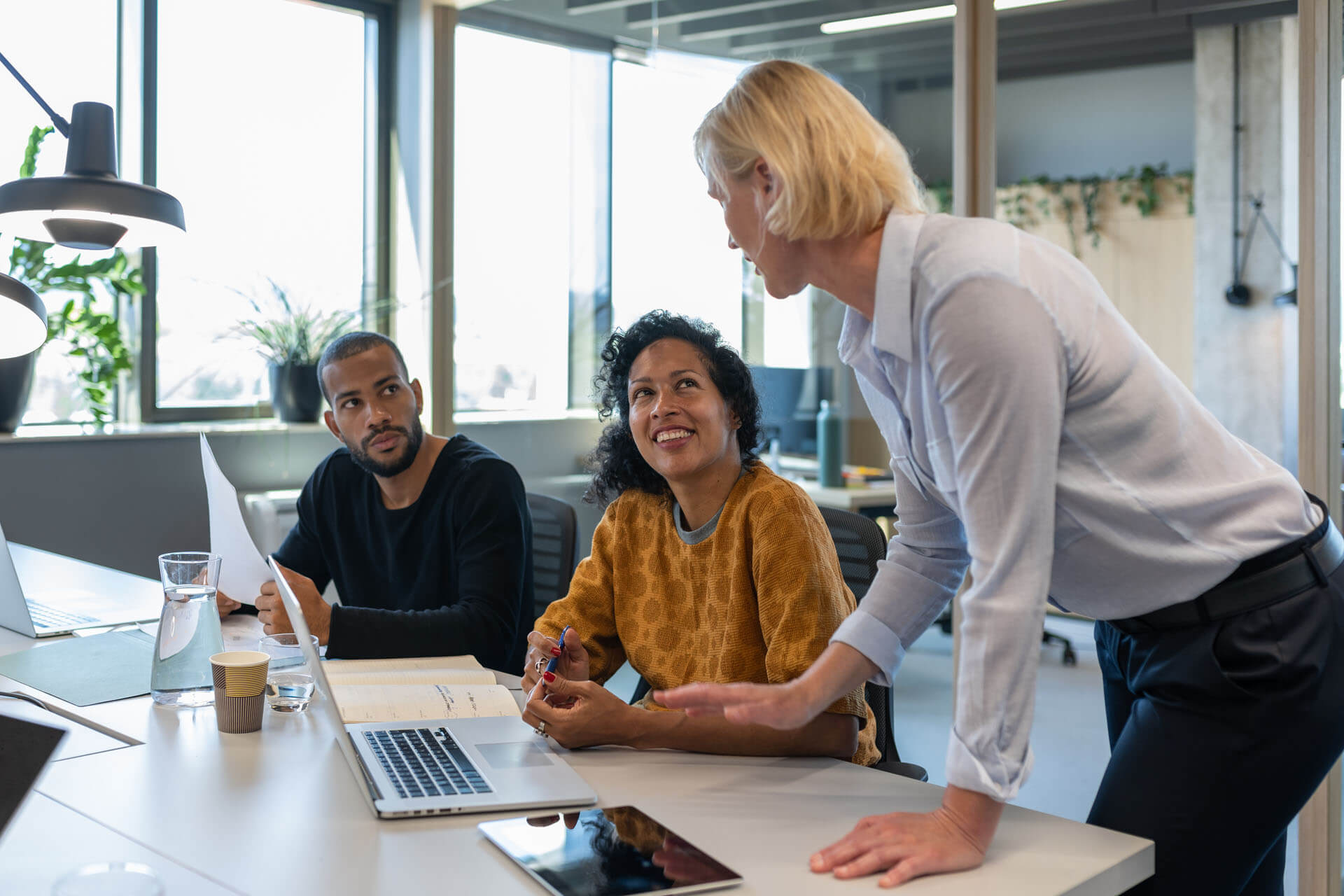 Group leadership coaching session as part of an express first 90 days program for emerging and senior leaders.